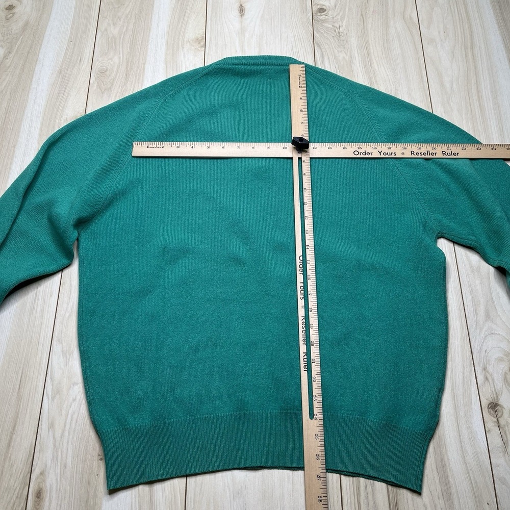 Alan Paine Mens 100% Lambswool V-Neck Sweater Green Mens Size XLEngland - Picture 7 of 11